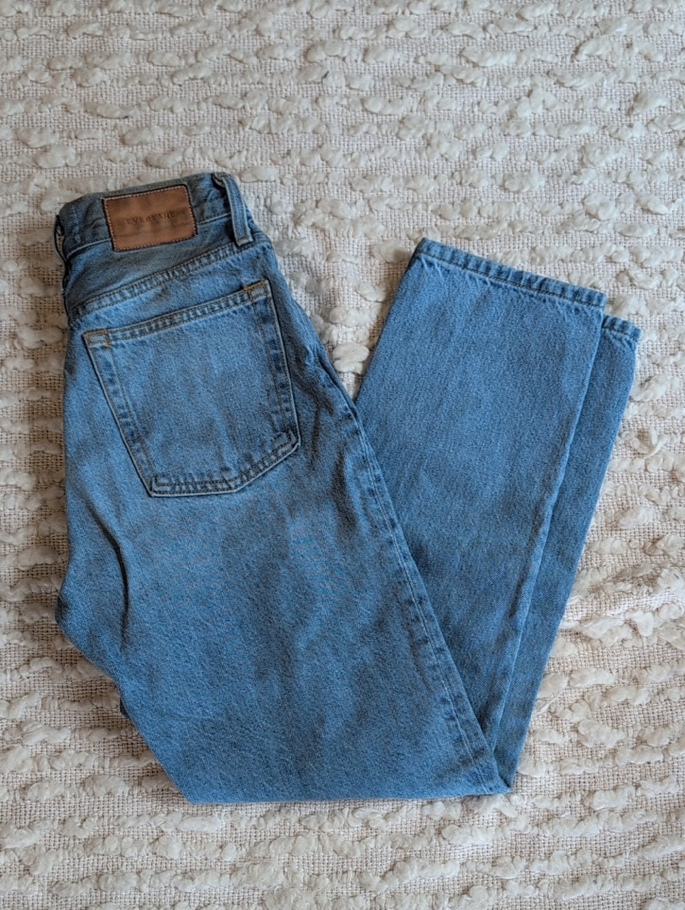 Everlane 90s Cheeky Jeans Straight Leg Women's 23 Button Fly Ankle Length Cotton